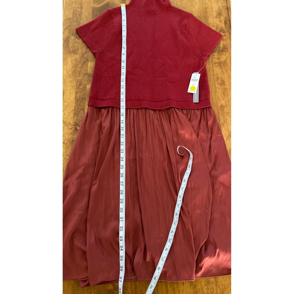 Anthropologie Thea Twofer Sweater Dress Short Sleeve Mini Edition Red XL NWT - Picture 8 of 8